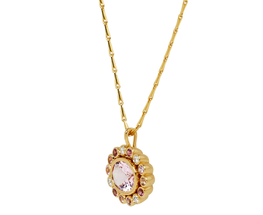 Brent Neale Morganite Wildflower Pendant Necklace Side