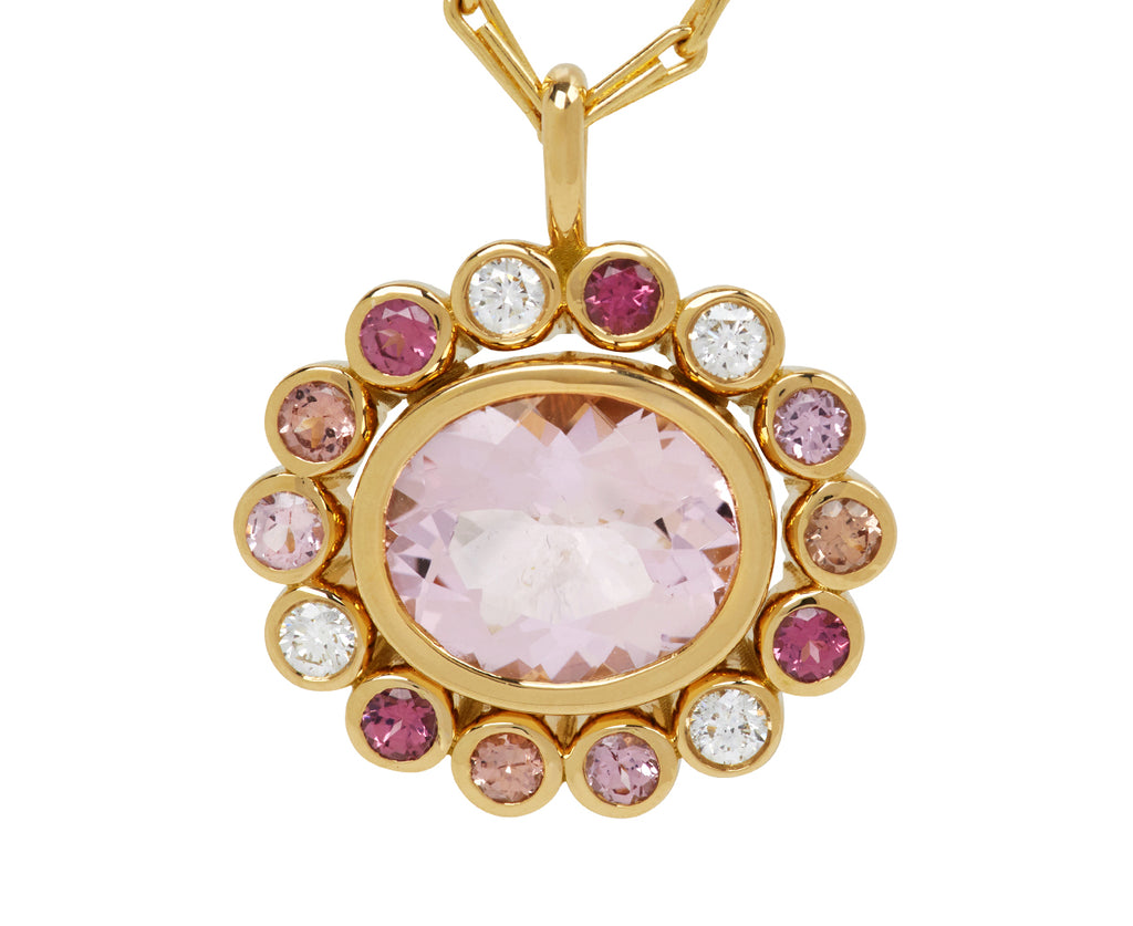 Morganite Wildflower Pendant Necklace