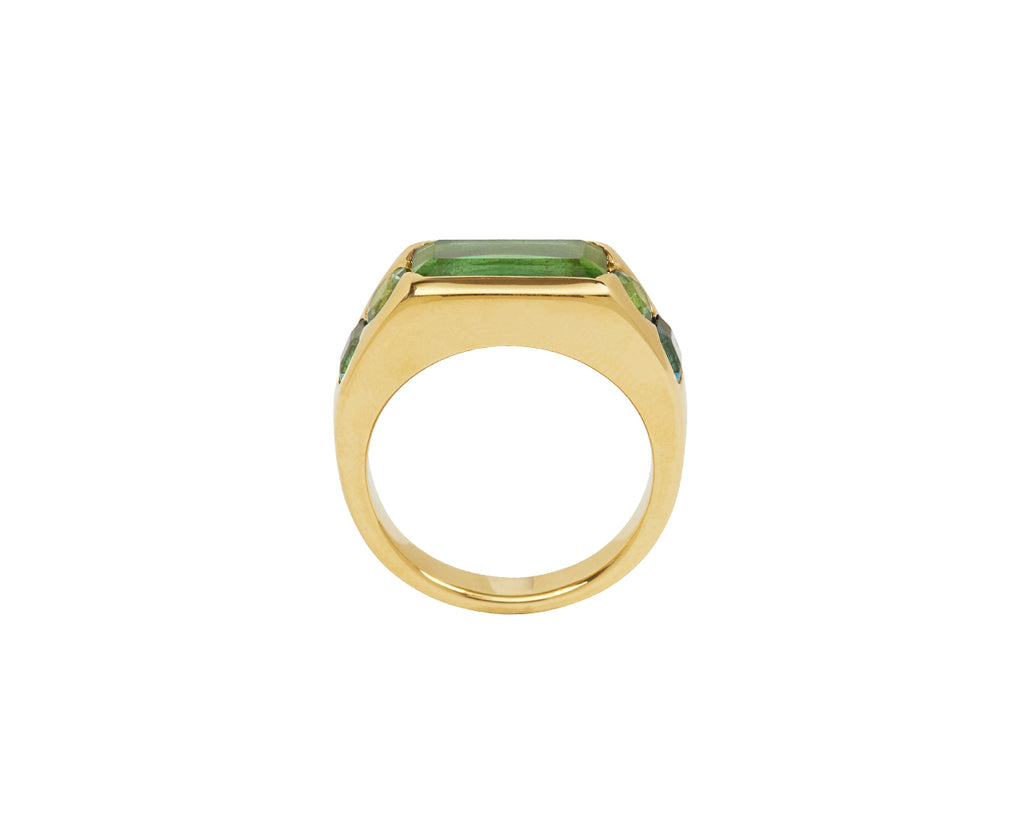 Green Tourmaline Five Stone Ring