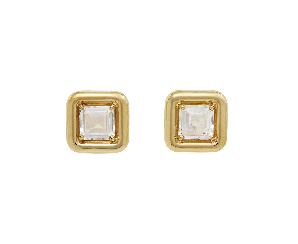 Bea Bongiasca Square Rock Crystal Stud Earrings