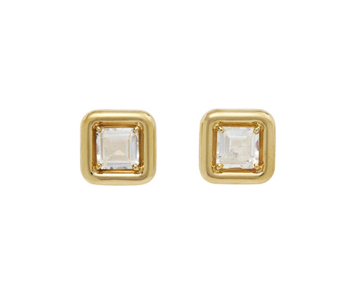 Bea Bongiasca Square Rock Crystal Stud Earrings