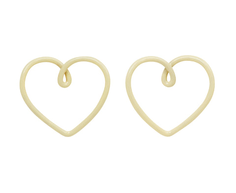 Panna Enamel Big Heart Stud Earrings