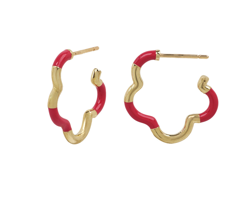 Bea Bongiasca Hot Pink Mini B Earrings - Side View