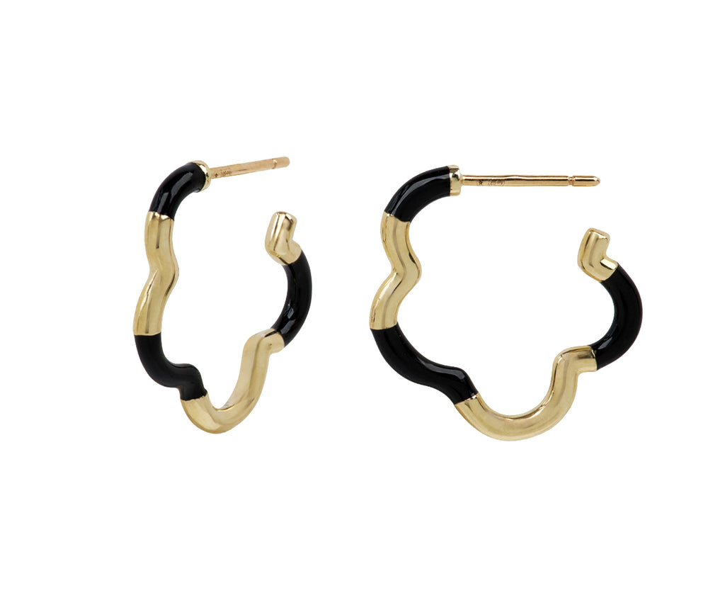 Bea Bongiasca Black Mini B Earrings - Side View