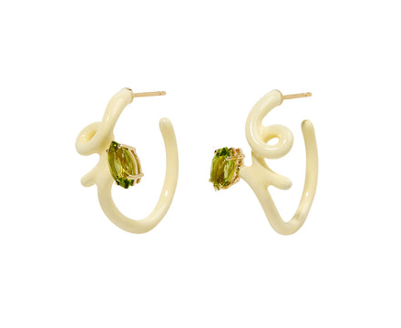 Bea Bongiasca Peridot and Panna Enamel Vine Earrings