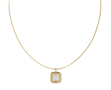 Bea Bongiasca Square Rock Crystal Pendant Necklace