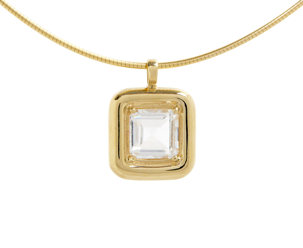 Bea Bongiasca Square Rock Crystal Pendant Necklace - Closeup