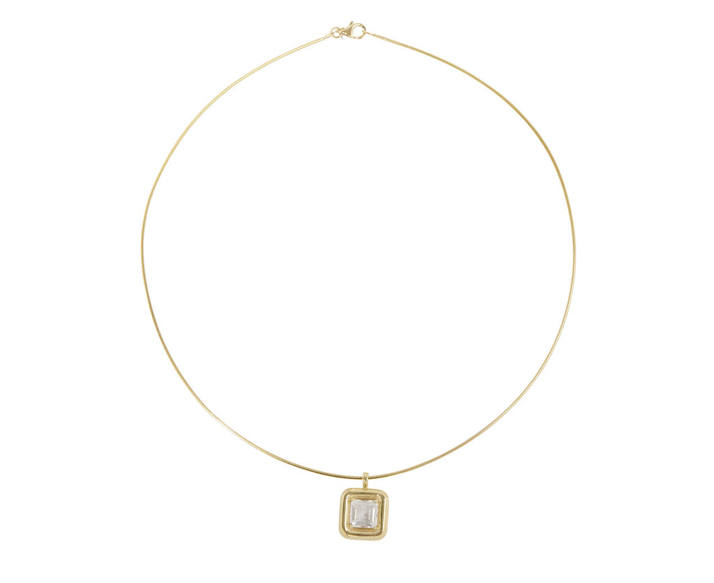 Bea Bongiasca Square Rock Crystal Pendant Necklace - Top Down View