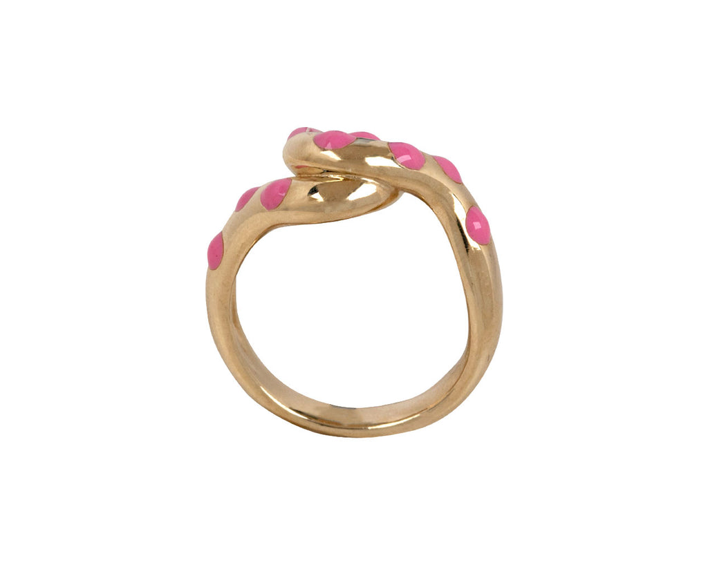 Bubblegum Pink Chunky Wave Polka Dot Ring