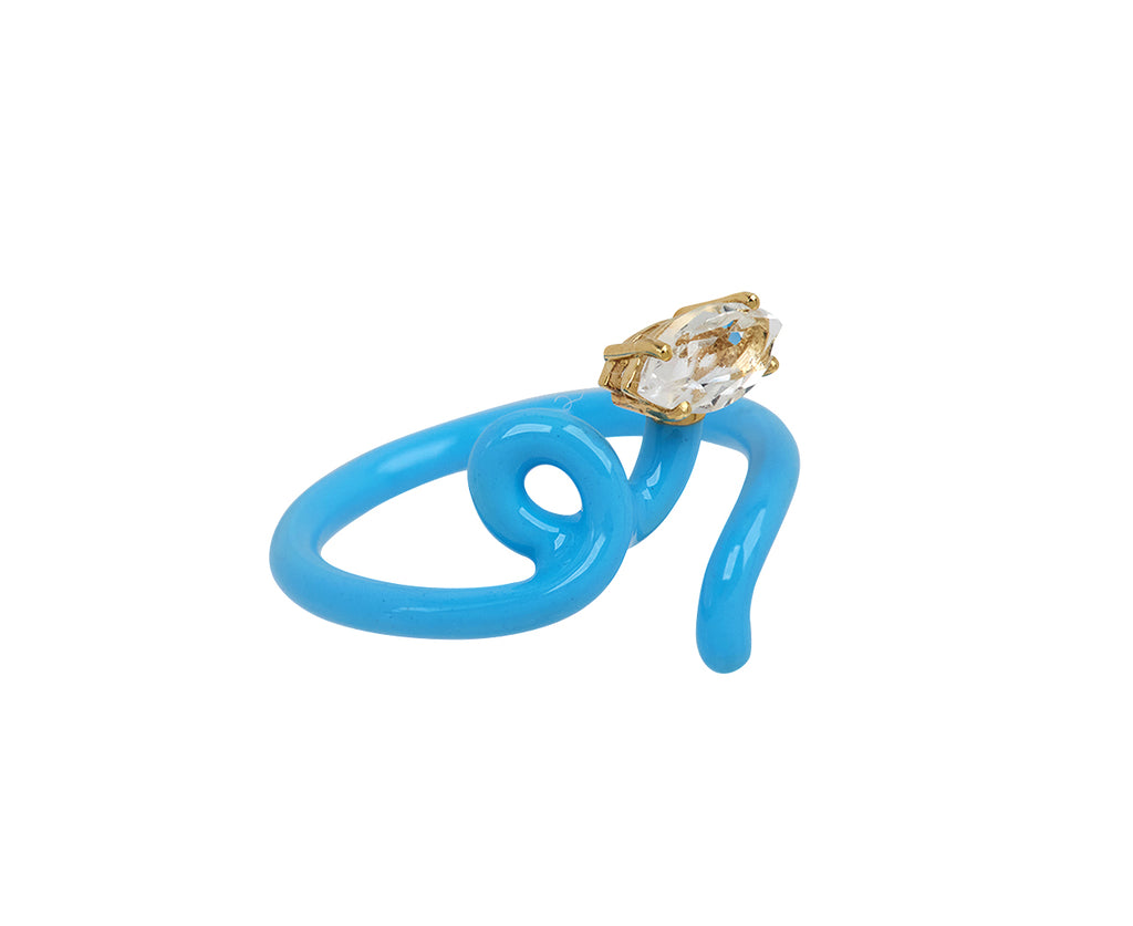 Bea Bongiasca Rock Crystal Head to Toe Baby Vine Ring - Side View #2