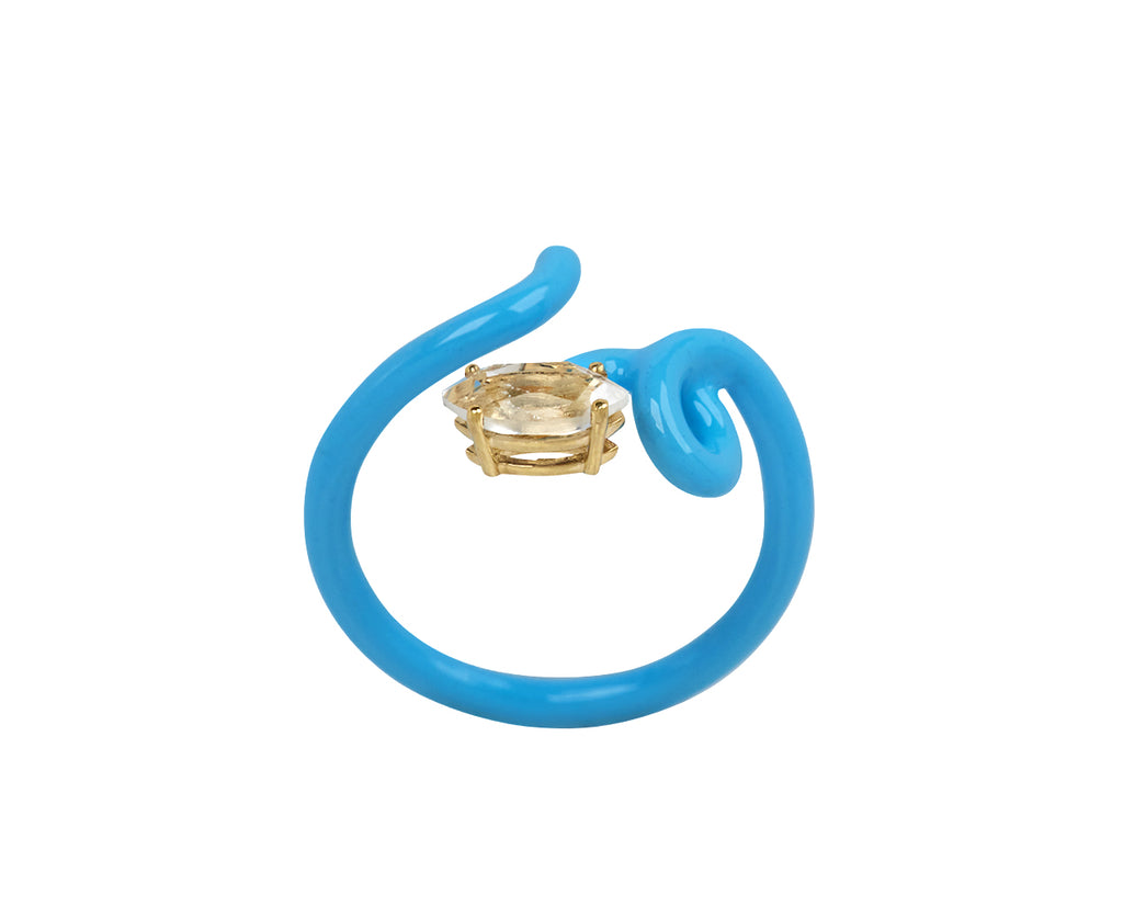 Bea Bongiasca Rock Crystal Head to Toe Baby Vine Ring - Top Down View