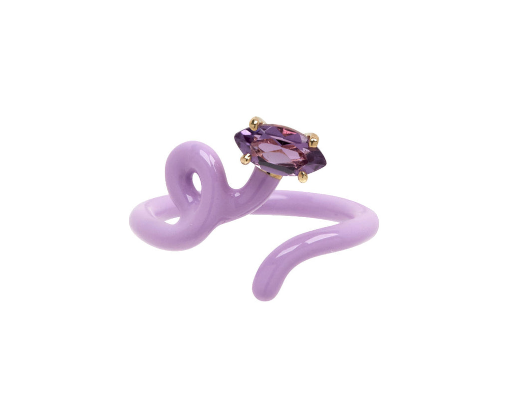 Wisteria Enamel Amethyst Baby Vine Ring
