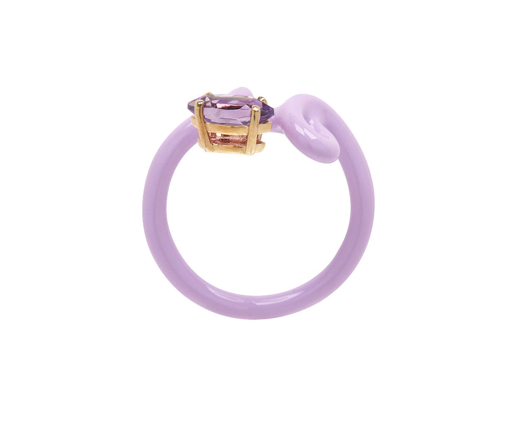 Wisteria Enamel Amethyst Baby Vine Ring