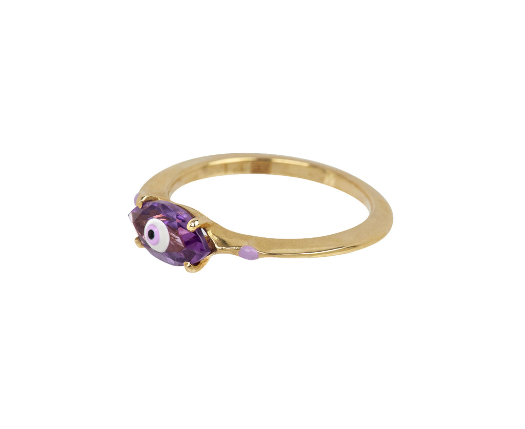 Bea Bongiasca Amethyst Big Eye Ring - Angled View