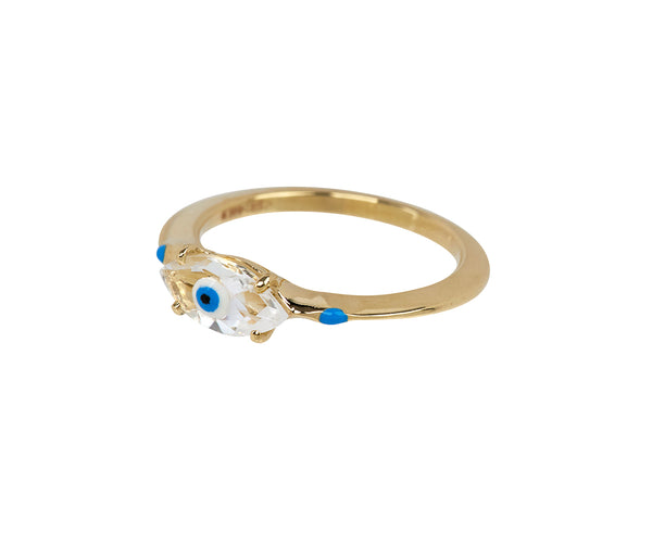 BEA BONGIASCA 9Kゴールド エナメル ロッククリスタル リング Bea Bongiasca Rock Crystal Big Eye Ring