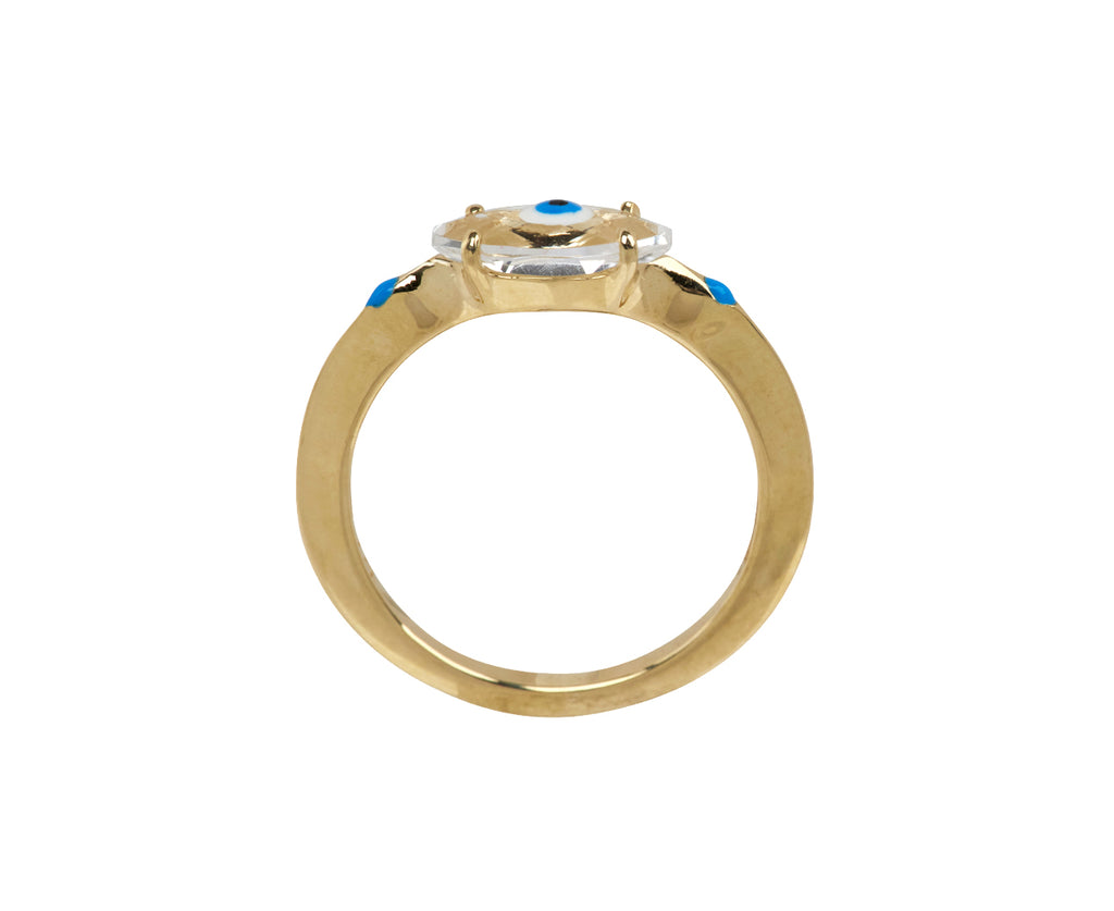 Bea Bongiasca Rock Crystal Big Eye Ring - Top Down View