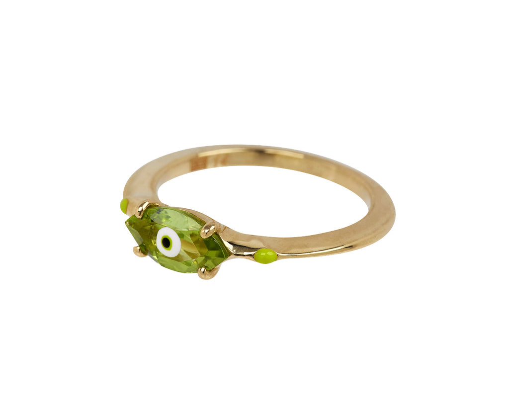 Bea Bongiasca Peridot Big Eye Ring- Angled View