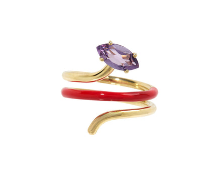 Bea Bongiasca Amethyst Long Vine Ring