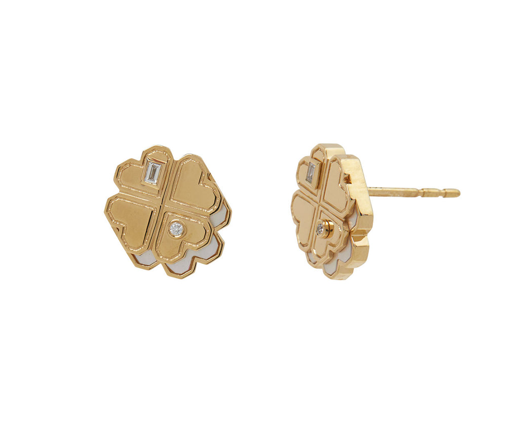 Mother-of-Pearl Clover Stud Earrings
