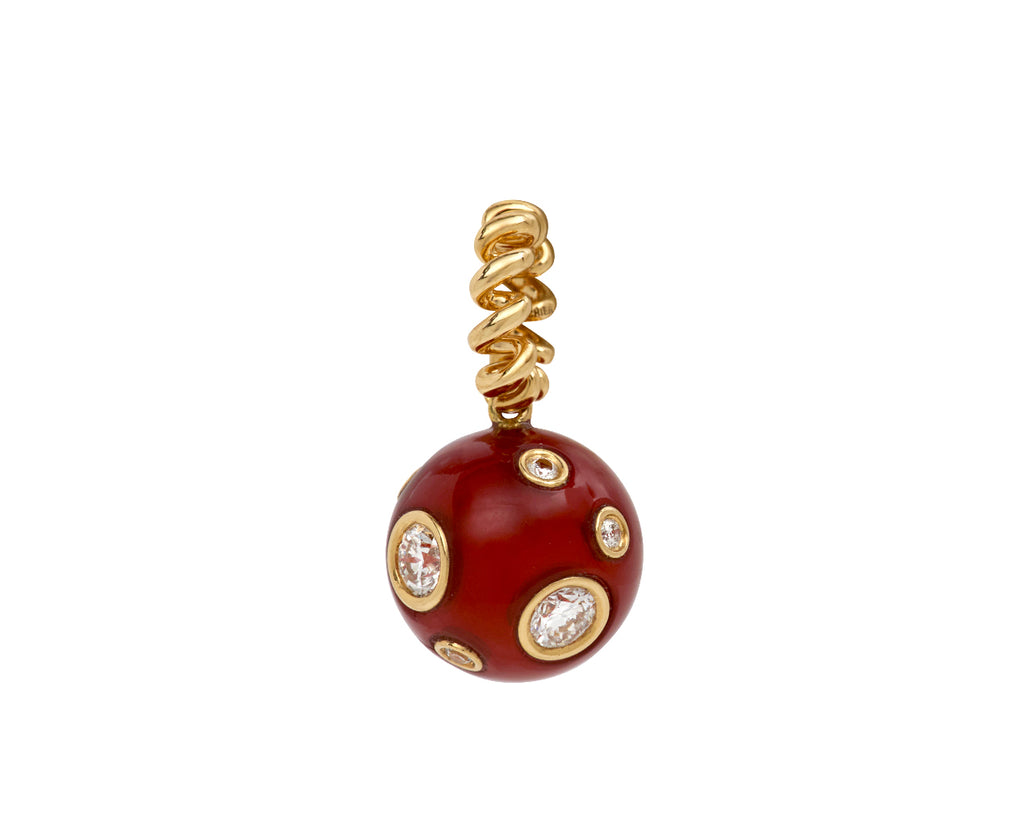 Jumbo Carnelian and Diamond Slinkee Pendant ONLY