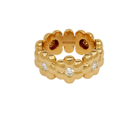 Diamond Flower Puff Ring