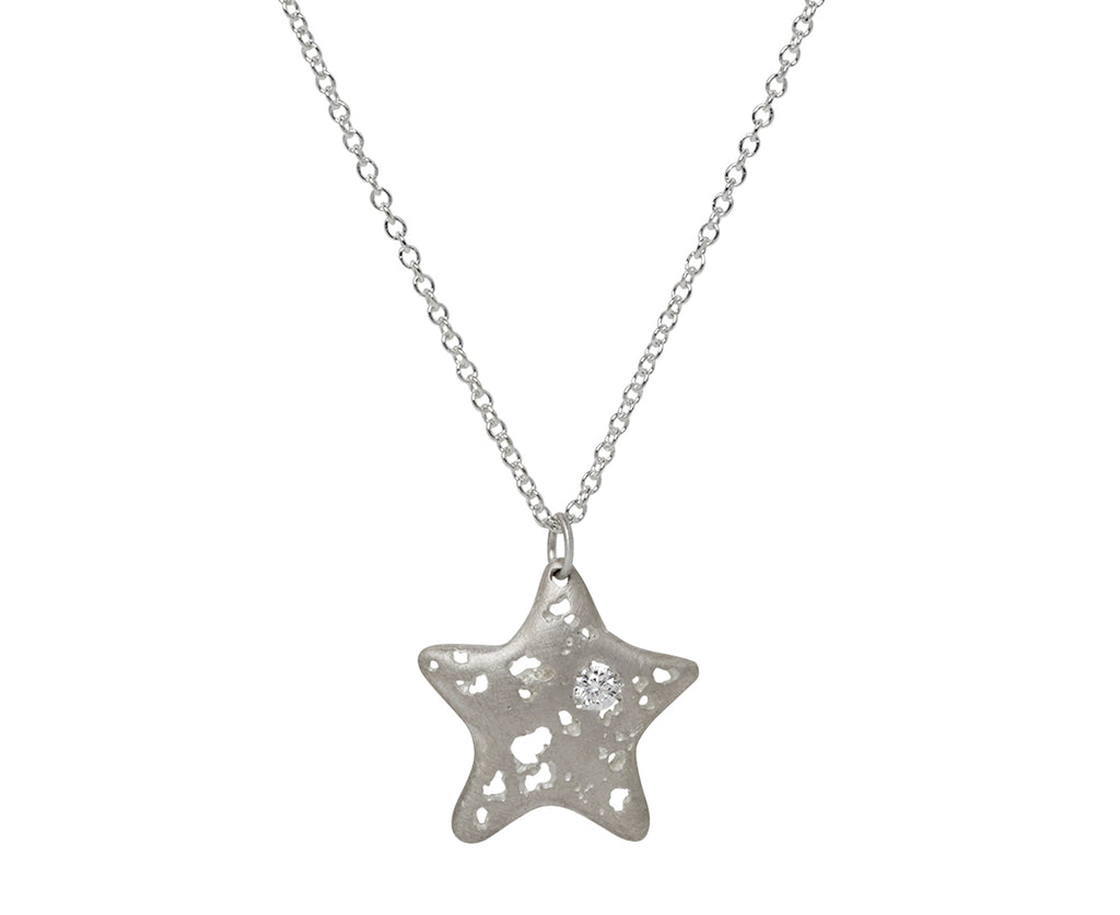 Branch Shadow Starfish Diamond Pendant Necklace
