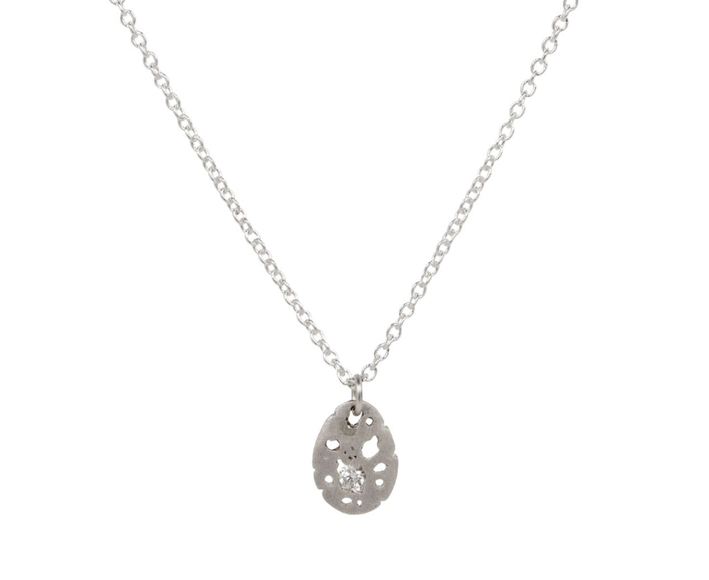 Branch Shadow Egg Diamond Pendant Necklace
