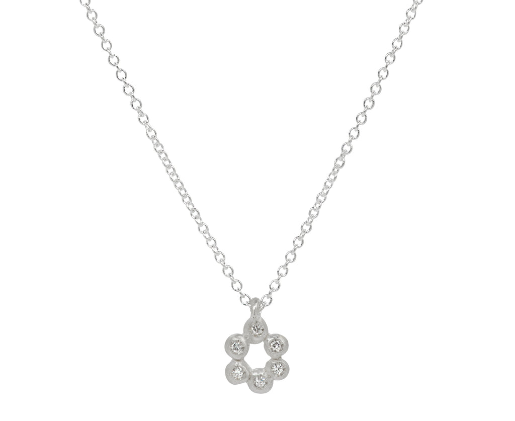 Branch Silver Diamond Cluster Pendant Necklace