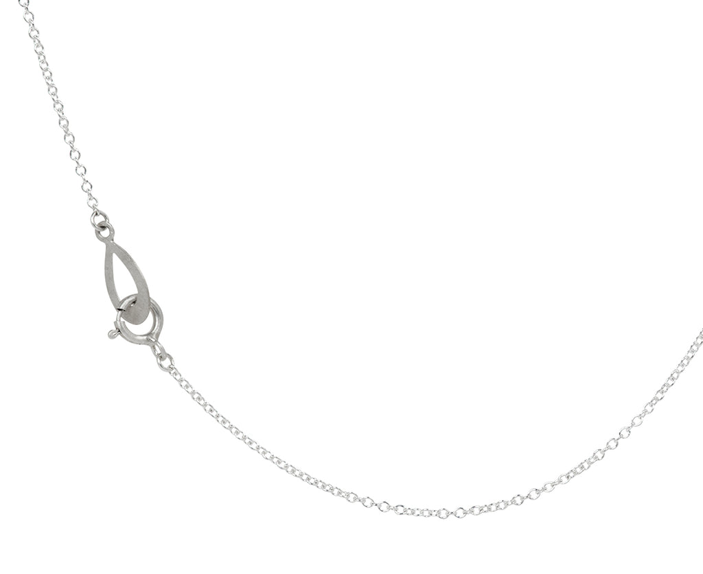 Branch Encrusted Silver and Diamond Egg Pendant Necklace - Closure