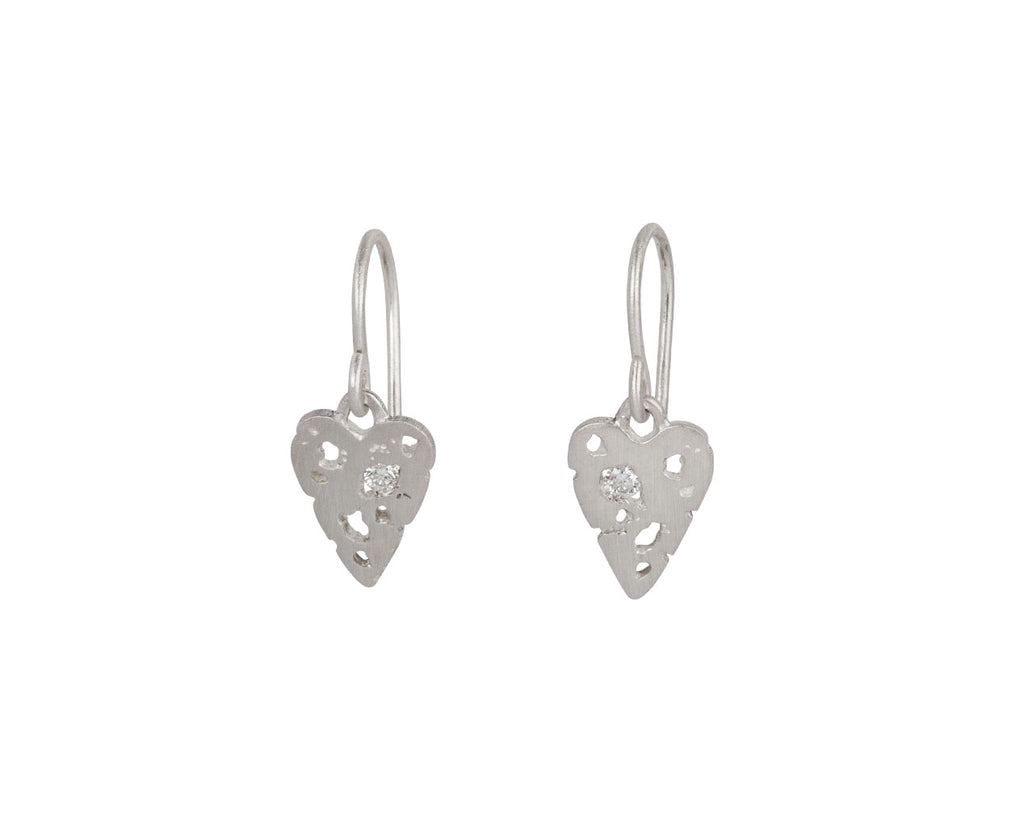 Branch Mini Shadow Heart and Diamond Drop Earring