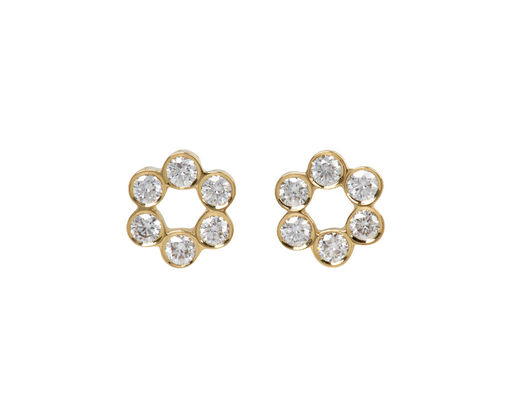 Petite Diamond Luna Stud Earrings