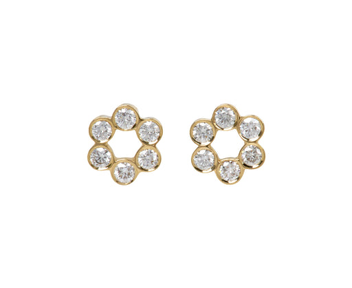 Petite Diamond Luna Stud Earrings