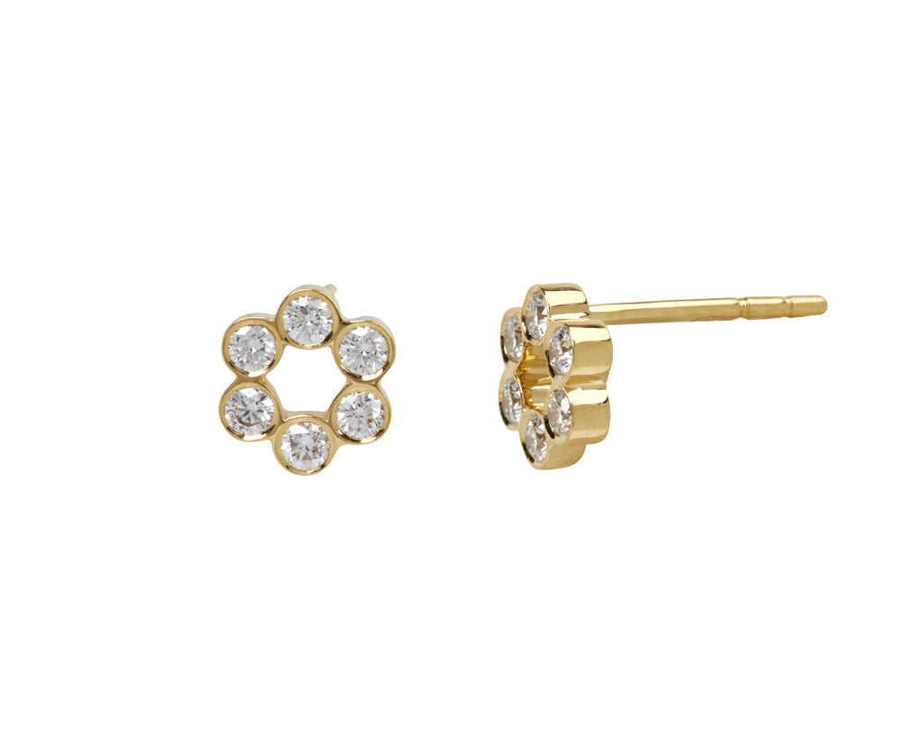 Petite Diamond Luna Stud Earrings