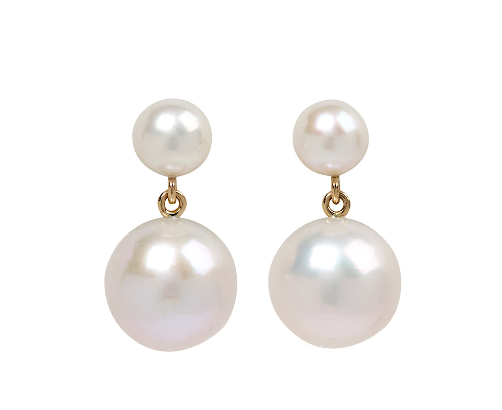 Freshwater Pearl Venus Moon Earrings