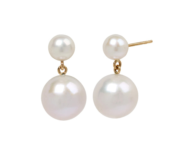 Sophie Bille Brahe Freshwater Pearl Venus Moon Earrings
