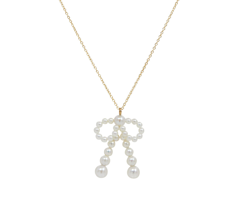 Freshwater Pearl Simple Bow Necklace