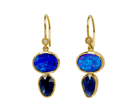 Brooke Gregson Double Orbit Opal and Sapphire Earrings