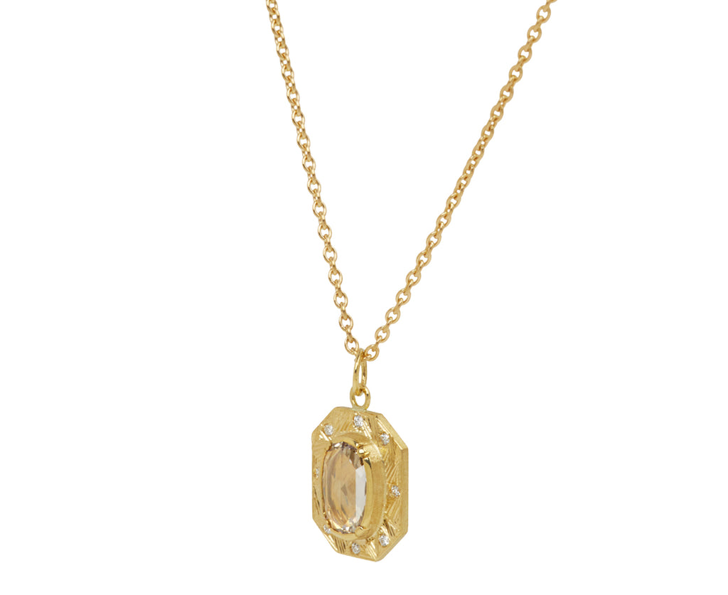 Engraved Diamond Pendant Necklace