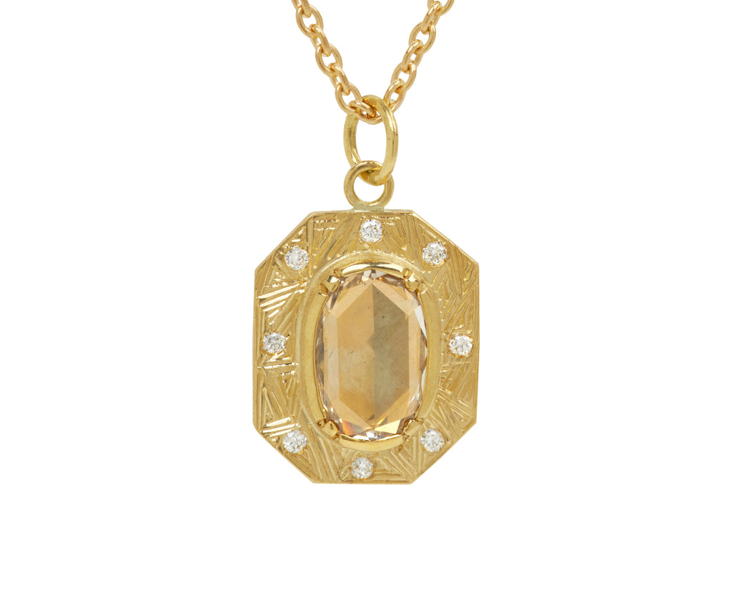 Engraved Diamond Pendant Necklace