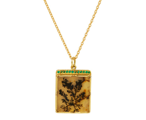 Emerald Halo Fauna Dendritic Agate Necklace