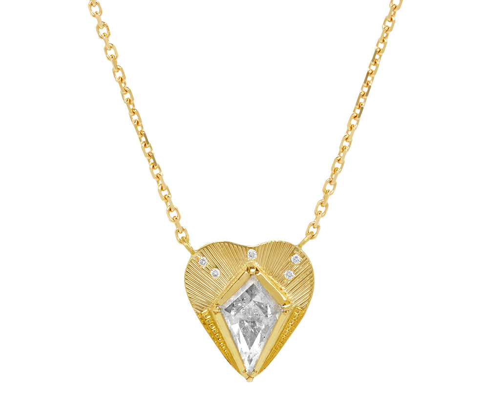 Brooke Gregson Diamond Engraved Heart Pendant Necklace