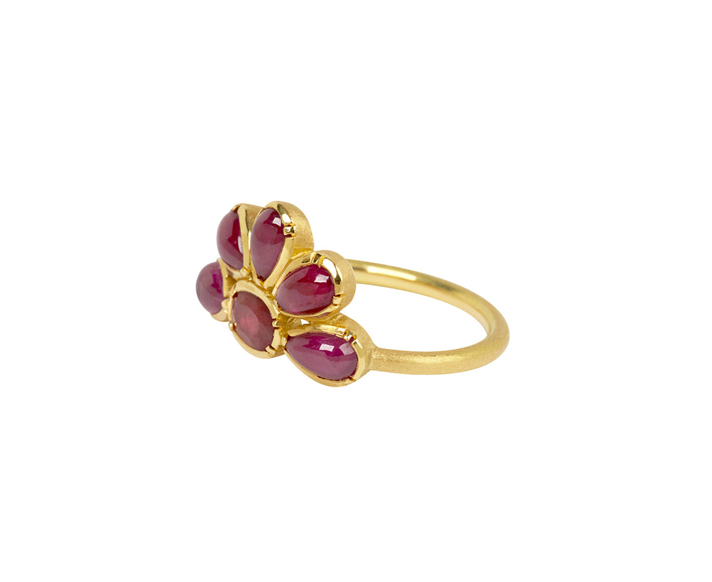 Brooke Gregson Ruby Flower Ring - Side View