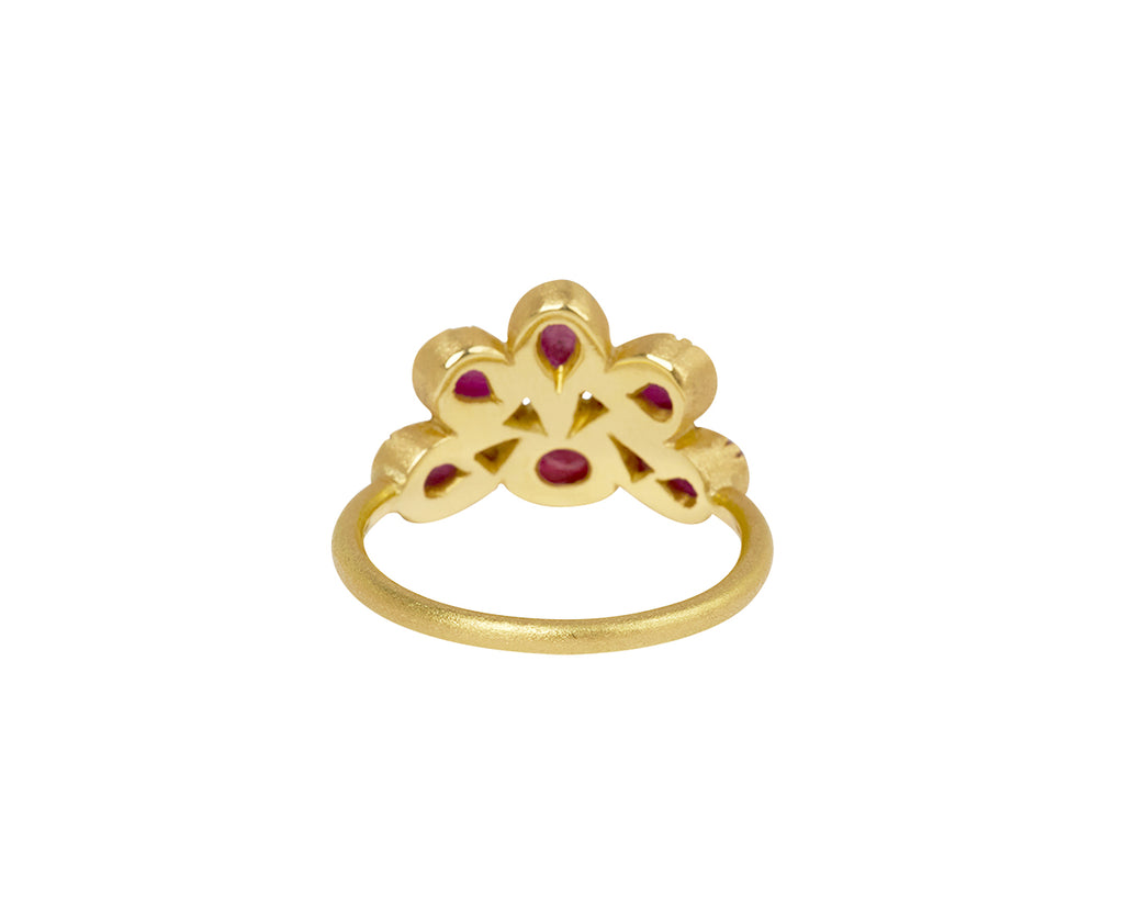 Brooke Gregson Ruby Flower Ring - Back View