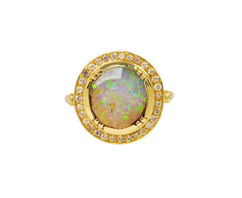 Brooke Gregson Boulder Opal Pink Diamond Galaxy Ring