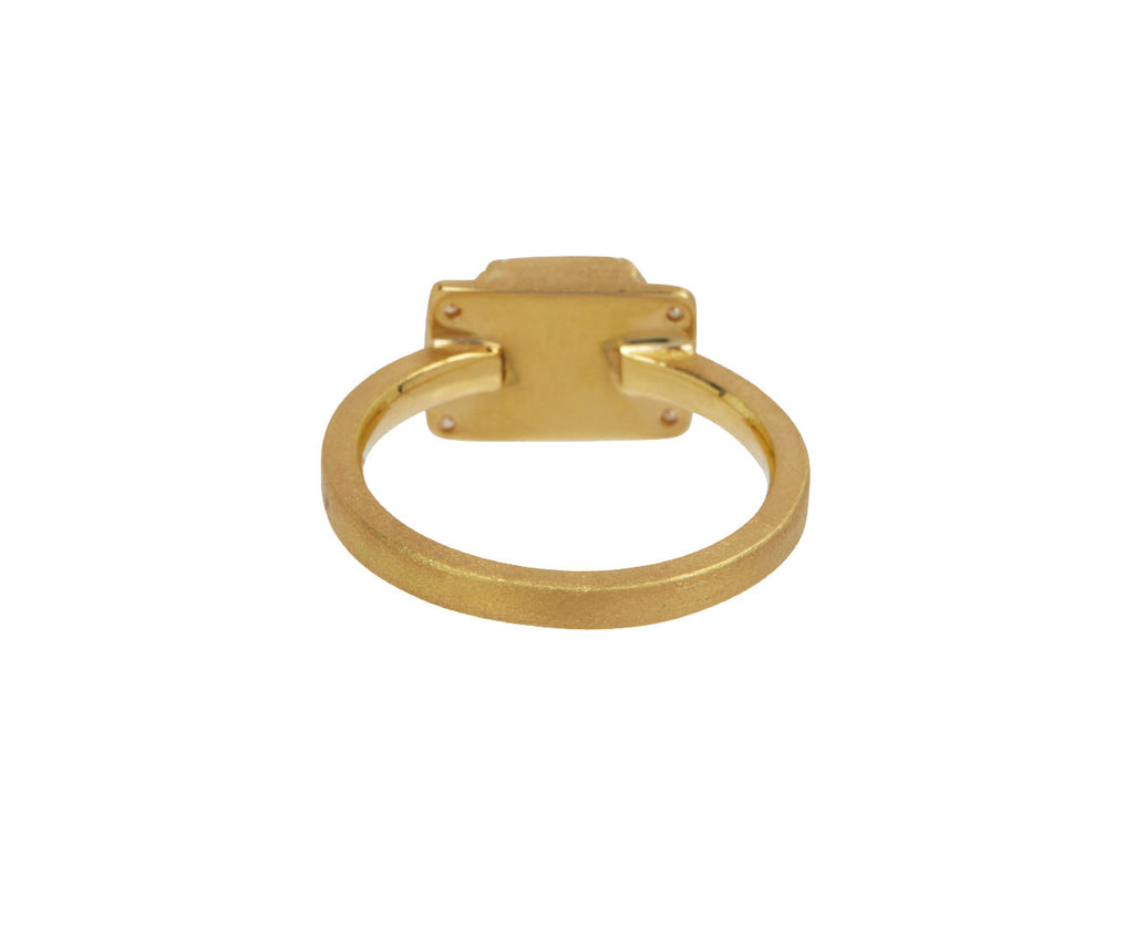 Hexagonal Emerald Shield Ring