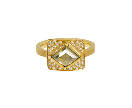 Raw Diamond Shield Ring