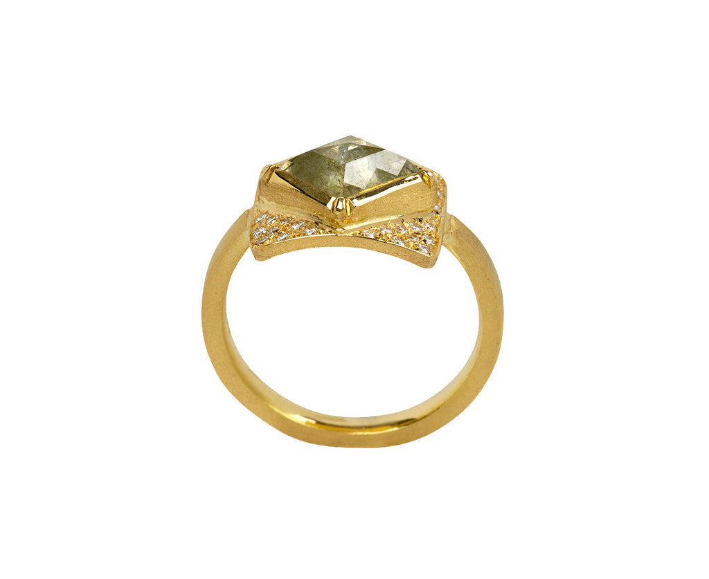 Raw Diamond Shield Ring
