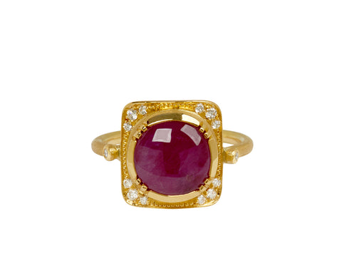Brooke Gregson Square Ruby and Diamond Ring