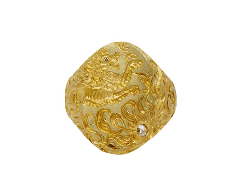 Aslan Lion Signet Ring