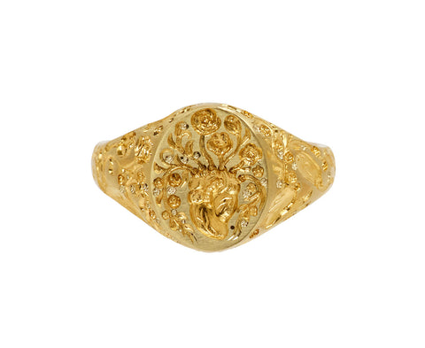 All Gold Mini Classic Heart Signet Ring